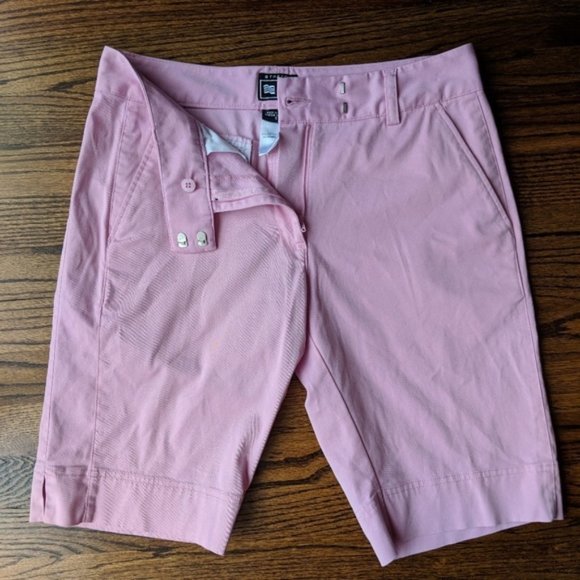 ADIDAS Stretch Golf Shorts Pink Bermuda length - Picture 6 of 7